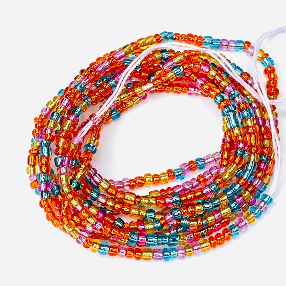 Small African waist beads transparent 51 inch long